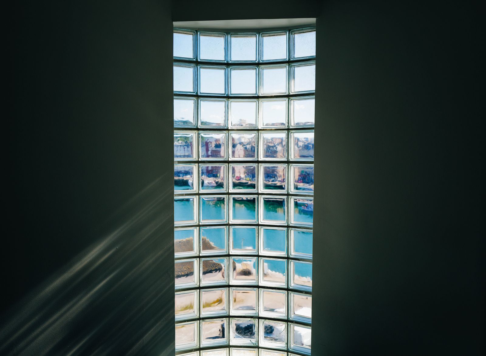 Glass block window brought back to clear, Sequoyah Hills